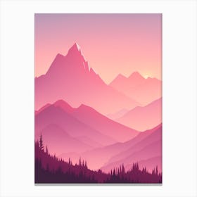 Misty Mountains Vertical Background In Pink Tone 55 Canvas Print