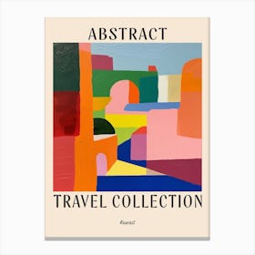 Abstract Travel Collection Poster Kuwait 3 Canvas Print