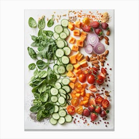 Rainbow Fruits And Vegetables Canvas Print