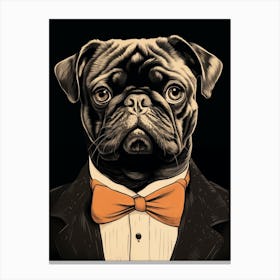 Pug Dog In Tuxedo Canvas Print