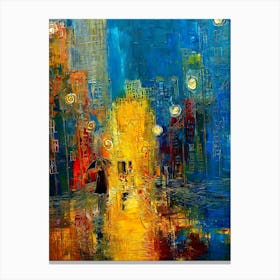 Rainy Night In The City Canvas Print