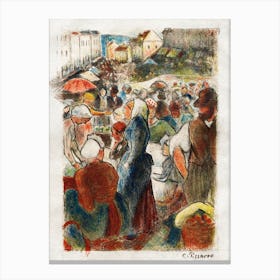 The Gisors Market, Rue Cappeville (ca. 1894), Camille Pissarro Canvas Print