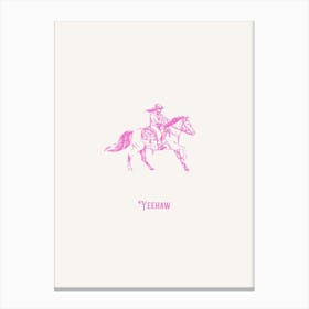 Yeehaw Cowboy Pink Canvas Print