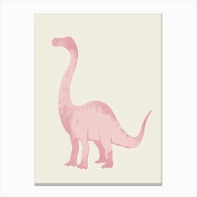 Pastel Pink Dinosaur Silhouette 1 Canvas Print