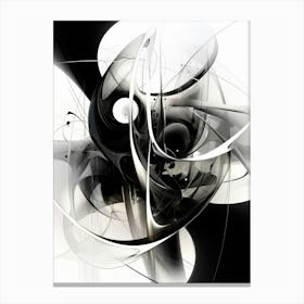 Quantum Entanglement Abstract Black And White 2 Canvas Print