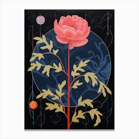 Peony 1 Hilma Af Klint Inspired Flower Illustration Canvas Print