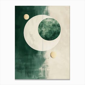 Moon sun minimal artwork in green Canvas Print