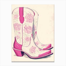 Pink Cowboy Boots 9 Canvas Print