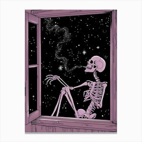 Skeleton In The Window Canvas Print