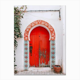 Red Door In Morocco Canvas Print