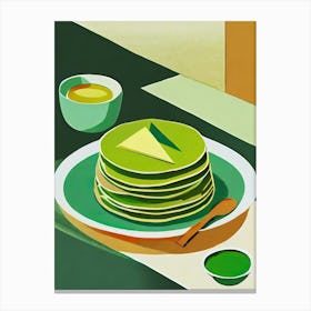 Green Matcha Pancakes Canvas Print
