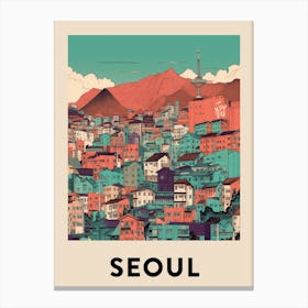 Seoul 3 Vintage Travel Poster Canvas Print