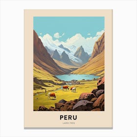 Lares Trek Peru 2 Vintage Hiking Travel Poster Canvas Print