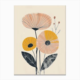 Topeka Flower Market Boho Minimalist Style Canvas Print