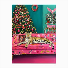 Leopard On A Couch Canvas Print