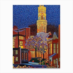 Lowell, City Us  Pointillism Canvas Print