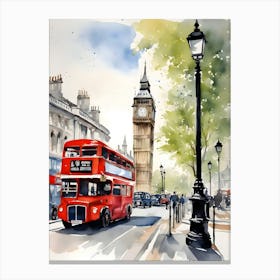 London City Watercolor 1 Canvas Print