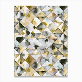 Moody Triangles Gold Silver Canvas Print