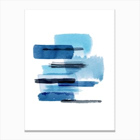 Big Watercolor Strokes Blue Canvas Print