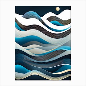 Waves In The Sky, vector art Canvas Print