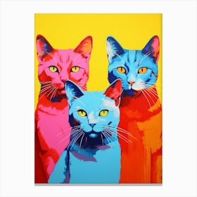 Pop Art Cats Vivid 1 Canvas Print