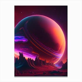 Venus Planet Neon Nights Space Canvas Print