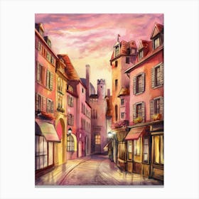 Scenery Of A City Street France Canvas Print