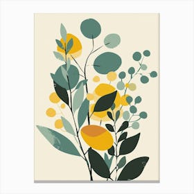 Eucalyptus Tree Illustration Flat 4 Canvas Print