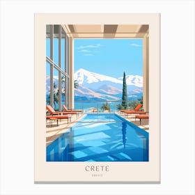 Crete Greece 1 Midcentury Modern Pool Poster Canvas Print