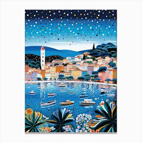 Santa Margherita Ligure, Italy, Illustration In The Style Of Pop Art 2 Canvas Print