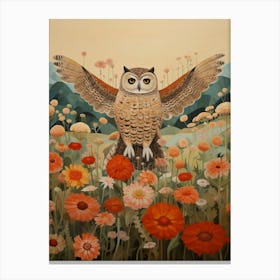 Owl 3 Detailed Bird Painting Canvas Print