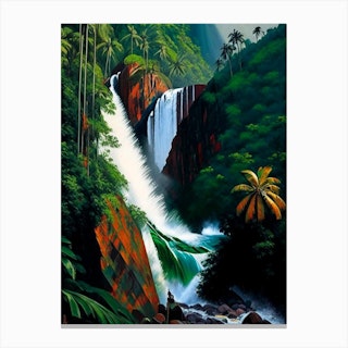 Dudhsagar Falls, India Nat Viga Style Canvas Print