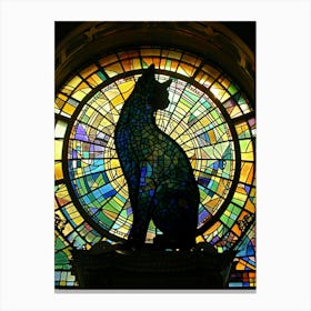 Cat In Stained Glass Canvas Print