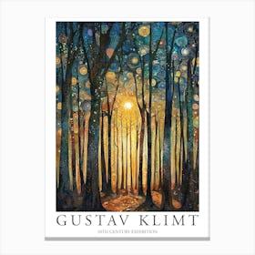 Gustav Klimt Print Sun Forest Trees Painting Klimt Exhibition Poster Painting Floral Decor Canvas Print