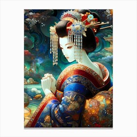 Creative Geisha Illustration 50 Canvas Print