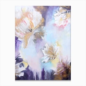 Purple And Golden Flowers 2 Painting Canvas Print