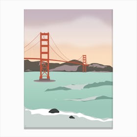 Waves under the Golden Gate Bridge, San Francisco, California Canvas Print