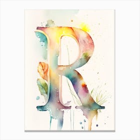R, Letter, Alphabet Storybook Watercolour Ii Canvas Print