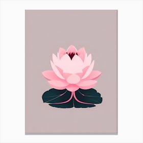 A Pink Lotus In Minimalist Style Vertical Composition 76 Canvas Print