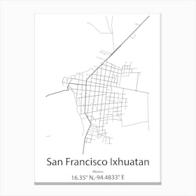 San Francisco Del Rincon,Mexico Minimalist Map Canvas Print