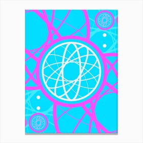 Geometric Glyph in White and Bubblegum Pink and Candy Blue n.0091 Canvas Print
