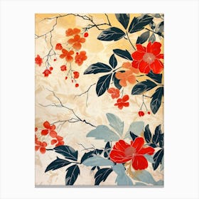 Great Japan  Hokusai Botanical Japanese 3 Canvas Print