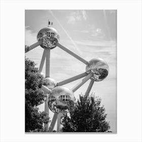 The Atonium, Belgium | Black and White Photography Canvas Print