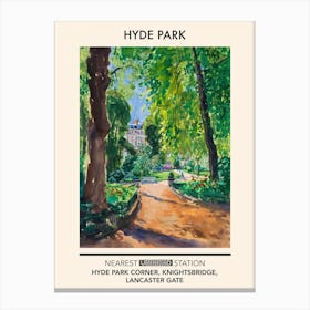 Hyde Park London Parks Garden 5 Canvas Print