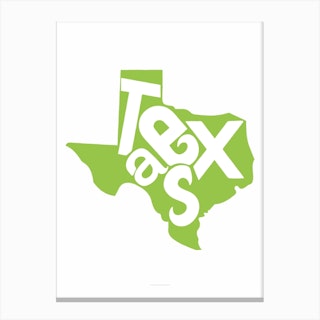 Texas State Typography Canvas Print