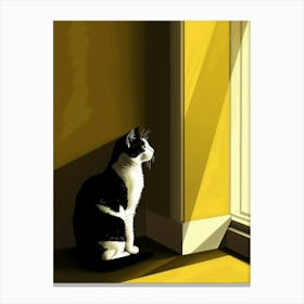 Cat Looking Out The Window 3 Canvas Print