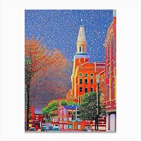 Macon, City Us  Pointillism Canvas Print