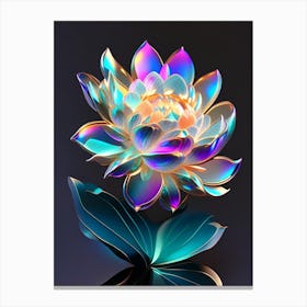 Lotus Flower Bouquet Holographic 7 Canvas Print