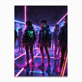 Neon Dancers Canvas Print