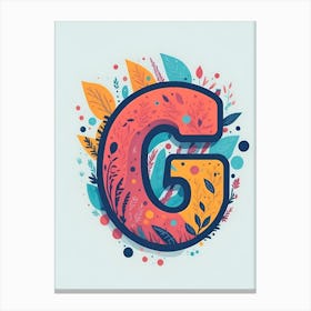 Colorful Letter G Illustration 41 Canvas Print
